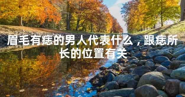 眉毛有痣的男人代表什么,跟痣所长的位置有关